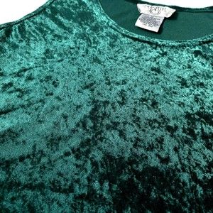 Cervelle Tank Top Womens 1X  Emerald Green Velour Vintage Read Description